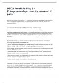 DECA Area Role Play 2 &ndash; Entrepreneurship correctly answered to pass
