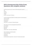 DECA Entrepreneurship Online Exam Questions with complete solutions