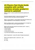 U3 Physics Test Study Guide complete with verified solutions already graded A&plus;&lpar;solved & updated&rpar;&period;