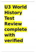 U3 World History Test Review complete with verified solutions already graded A&plus;&lpar;solved & updated&rpar;