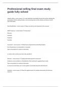 Professional selling final exam study guide fully solved