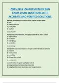 ANSC 1011 &lpar;Animal Science&rpar; FINAL  EXAM STUDY QUESTIONS WITH  ACCURATE AND VERIFIED SOLUTIONS&period;