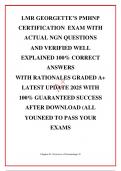 LMR GEORGETTE&rsquo;S PMHNP CERTIFICATION  EXAM WITH ACTUAL NGN QUESTIONS AND VERIFIED WELL EXPLAINED 100&percnt; CORRECT ANSWERS WITH RATIONALES GRADED A&plus; LATEST UPDATE 2025 WITH 100&percnt; GUARANTEED SUCCESS AFTER DOWNLOAD &lpar;ALL YOUNEED TO PASS YOUR EXAMS