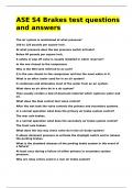 ASE S4 Brakes test questions and answers