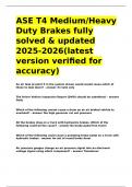 ASE T4 Medium Heavy Duty Brakes fully solved & updated 2025-2026