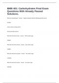 BMB 401&colon; Carbohydrates Final Exam Questions With Already Passed Solutions&period;