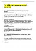 T4 ASE style questions and answers