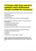 T4 Brakes ASE fully solved & updated 2025-2026&lpar;latest version verified for accuracy&rpar;