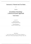 Instructor&rsquo;s Manual and Test Bank  for Essentials of Sociology  A Down-to-Earth Approach Ninth Edition 