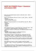 NURP 502 PRIMARY Exam 1 Questions and answers 2025&period;