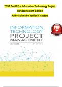 TEST BANK For Information Technology Project Management 9th Edition by Kathy Schwalbe&comma; Verified Chapters 1 - 13&comma; Complete Newest Version