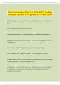 Basic Orientation Plus Test With 100&percnt; Verified  Solutions &vert; graded A&plus;&vert; Updated & Verified &vert; 2024