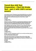 Transit Bus ASE Test Preparation - &lpar;Test H4&rpar; Brake Test - part 2 with 100- correct anwers&period;