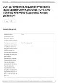 CON 237 Simplified Acquisition Procedures &lpar;2025 update&rpar; COMPLETE QUESTIONS AND VERIFIED ANSWERS &lpar;Elaborated&rpar; Aready graded A&plus;&excl;&excl;