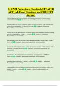 BCCNM Professional Standards UPDATED ACTUAL Exam Questions and CORRECT  Answers