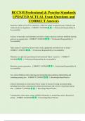 BCCNM Professional & Practice Standards UPDATED ACTUAL Exam Questions and CORRECT Answers