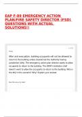 EAP F-89 EMERGENCY ACTION PLAN&sol;FIRE SAFETY DIRECTOR &lpar;FSD&rpar; QUESTIONS WITH ACTUAL SOLUTIONS&excl;&excl;