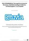 SOLUTION MANUAL The Legal Environment of Business&comma; 14th Edition by Roger E&period; Meiners&comma; Verified Chapters 1 - 22&comma; Complete