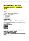 Ob Gyn COMAT test with complee verified solutions 2025