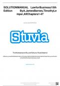 SOLUTION MANUAL Law for Business 15th Edition ByA&period;JamesBarnes&comma;TimothyLemper&comma;AllChapters1-47