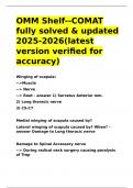 OMM Shelf--COMAT fully solved & updated 2025-2026&lpar;latest version verified for accuracy&rpar;