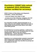 Psychiatry COMAT fully solved & updated 2025-2026&lpar;latest version verified for accuracy&rpar;&period;