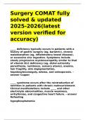 Surgery COMAT fully solved & updated 2025-2026&lpar;latest version verified for accuracy&rpar;&period;