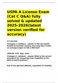 USPA A License Exam &lpar;Cat C Q&A&rpar; fully solved & updated 2025-2026&lpar;latest version