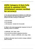 USPA Category A Quiz fully solved & updated 2025-2026&lpar;latest version verified for accuracy&rpar;&period;