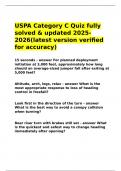 USPA Category A Quiz fully solved & updated 2025-2026&lpar;latest version verified for accuracy&rpar;&period;