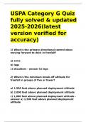 USPA Category G Quiz fully solved & updated 2025-2026&lpar;latest version verified for accuracy&rpar;&period;