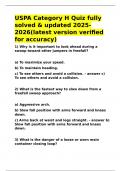USPA Category H Quiz fully solved & updated 2025-2026&lpar;latest version verified for accuracy&rpar;