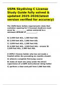 USPA Skydiving C License Study Guide fully solved & updated 2025-2026&lpar;latest version verified&rpar;