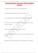 Dental Radiology Questions With Complete  Answers