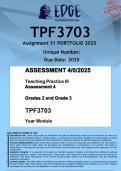 TPF3703 Assignment 51 PORTFOLIO &lpar;ANSWERS&rpar; 2025 - DISTINCTION GUARANTEED