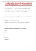 Faml 420&comma; The Helping Relationship-Final  Exam Prep Questions And Correct Answers