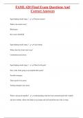 FAML 420 Final Exam Questions And  Correct Answers