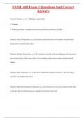 FAML 400 Exam 1 Questions And Correct  Answers