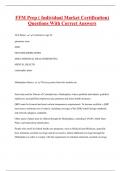 FFM Prep &lpar; Individual Market Certification&rpar;  Questions With Correct Answers