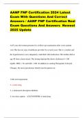AANP FNP Certification 2024 Latest Exam With Questions And Correct Answers &sol; AANP FNP Certification Real Exam Questions And Answers Newest 2025 Update