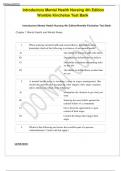 Test Bank for Introductory Mental Health Nursing 4th Edition by Womble Kincheloe complete exam question with 100&percnt; verified answer key&period; Best solution &vert;Graded A&plus;