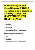 ISSA Strength and Conditioning PTR255 questions and answers already graded A&plus;