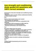 issa strength and conditioning study guide&lpar;145 questions with 100- correct answers&rpar;