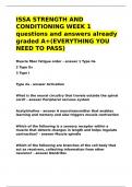 ISSA STRENGTH AND CONDITIONING WEEK 1 questions and answers already graded A&plus;