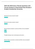 NUR 452 2025 Exam 2 Review Questions with  Correct Answers a Guaranteed Pass Already A  Graded-Chamberlain University