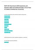 NUR 452 Final Exam 2025 Questions and  Answers Well Accredited Already a Sure Pass  A Graded-Chamberlain University