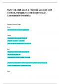 NUR 452 2025 Exam 3 Practice Question with  Verified Answers Accredited &lpar;Score A&rpar;- Chamberlain University
