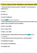 FL Civic Literacy Exam Questions and Answers 2025