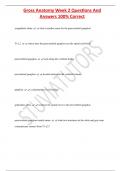 Gross Anatomy Week 2 Questions And  Answers 100&percnt; Correct