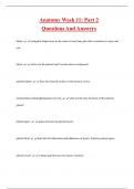 Anatomy Week 11&colon; Part 2 Questions And Answers